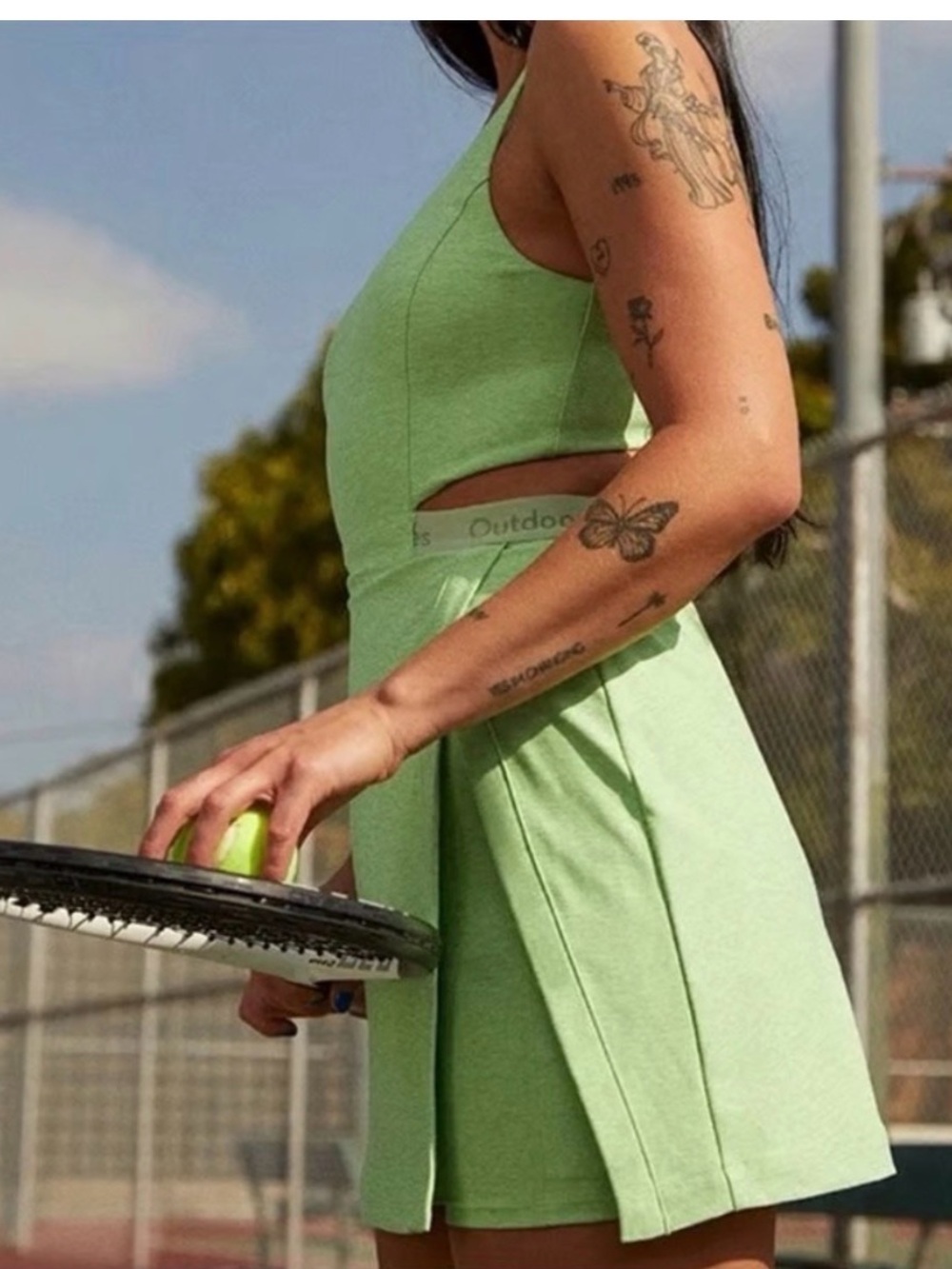 Outdoor Voices Mint Green Athletic Dress with Branded Waistband